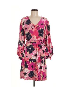 Tyler Boe Bright Pink Floral Belted Dress